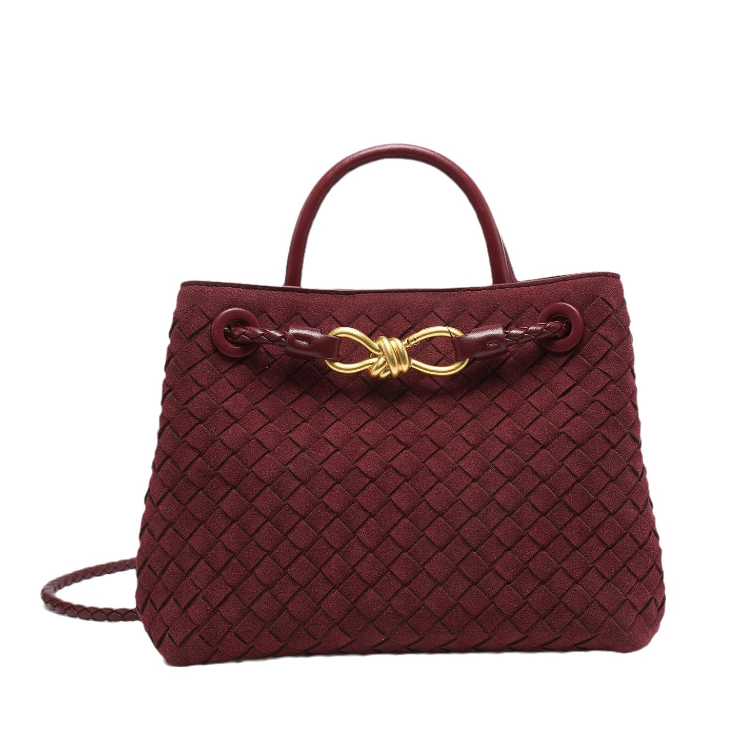 Women's Suede Frosted Woven Portable Metal Butterfly Tote Bags