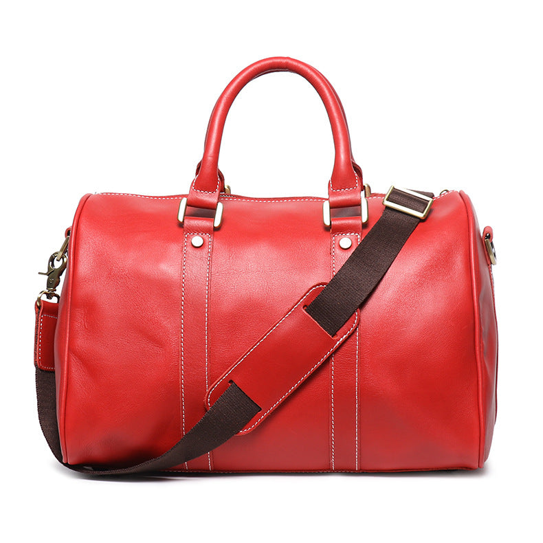 Women's & Men's & Leather Crazy Horse Short Business Travel Bags