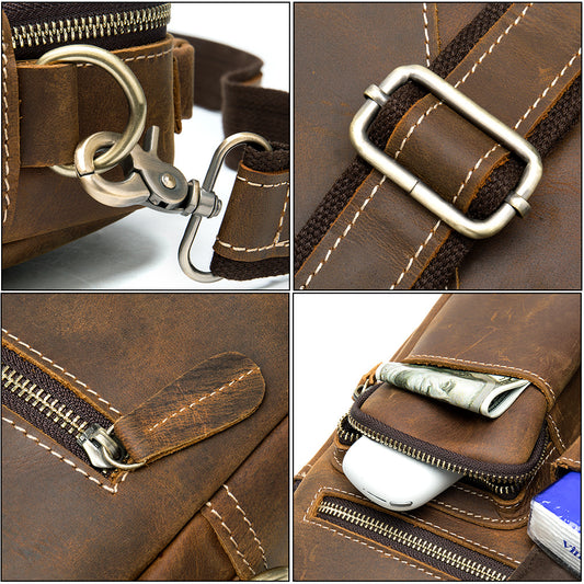 Men's Horse Leather High-grade First Layer Cowhide Men's Messenger Bags