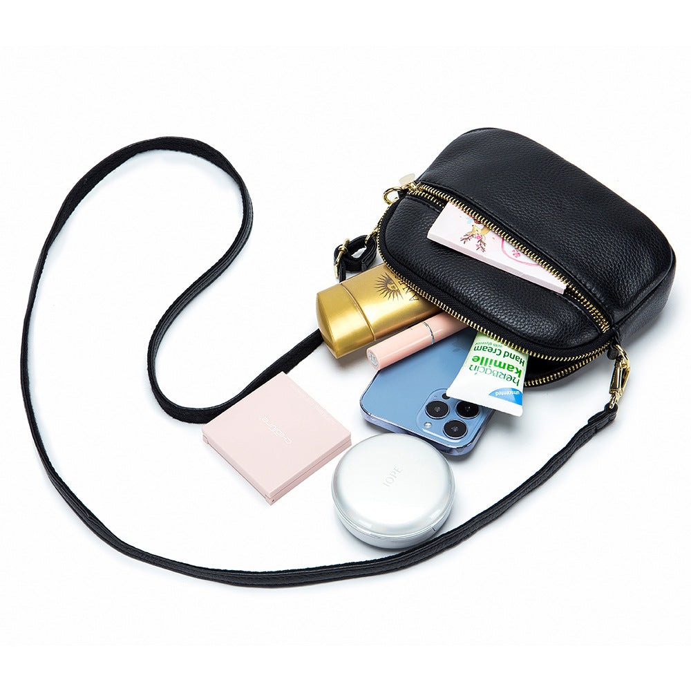 Women's Genuine Leather Cell Mini Solid Color Crossbody Bags