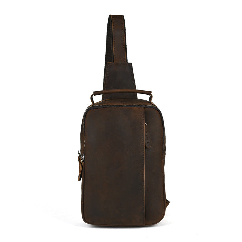 Men's Ancient Hipster First Layer Crazy Horse Men's Chest Bags