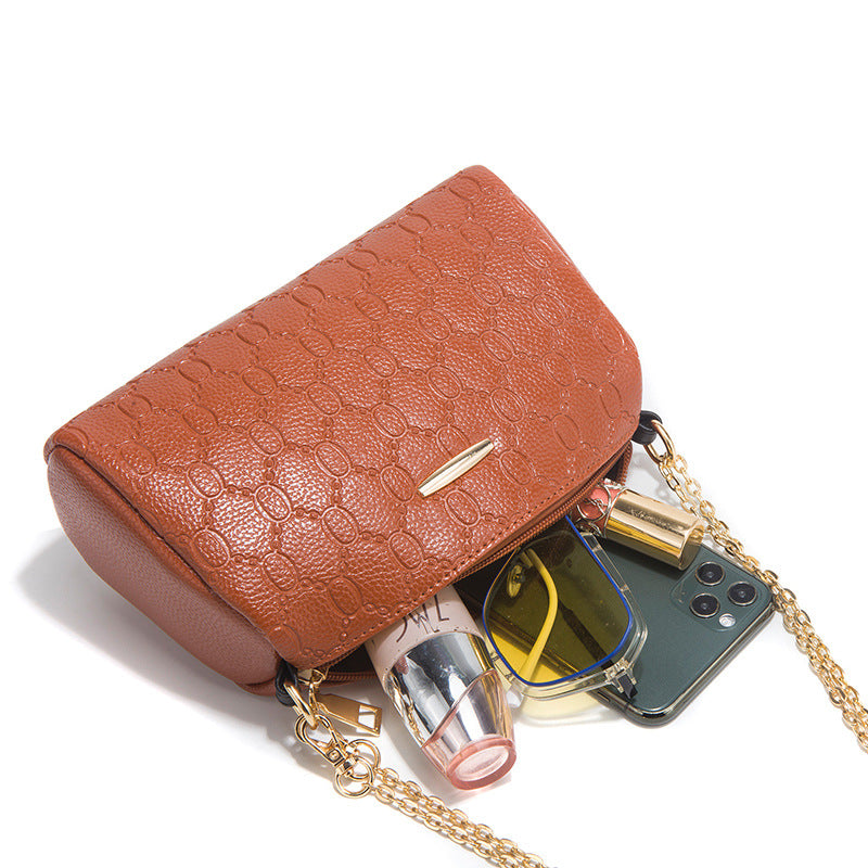 Women's Fashionable Embossed Trendy Simple Large Capacity Backpacks