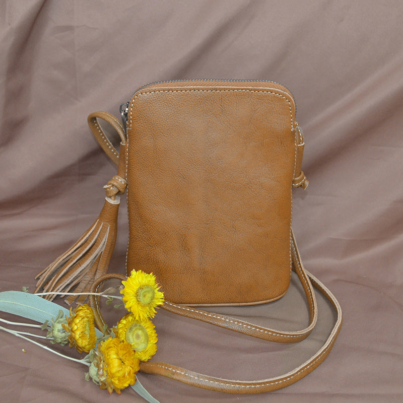 Women's Genuine Leather Hand-rub Color First Layer Crossbody Bags
