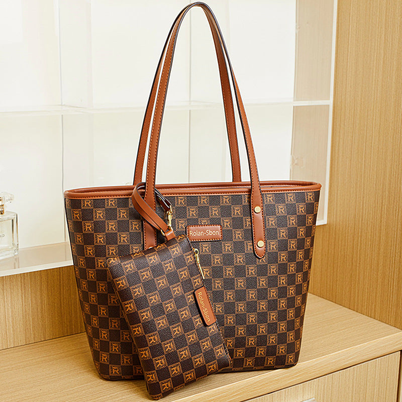 Women's Large Capacity Totes Chessboard Single Mother Tote Bags
