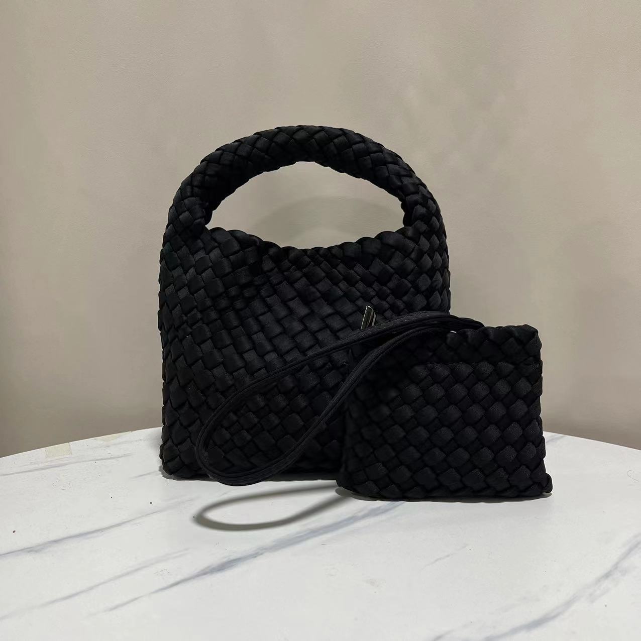 Women's High-grade Nylon Hand-woven Underarm Satin Shoulder Bags