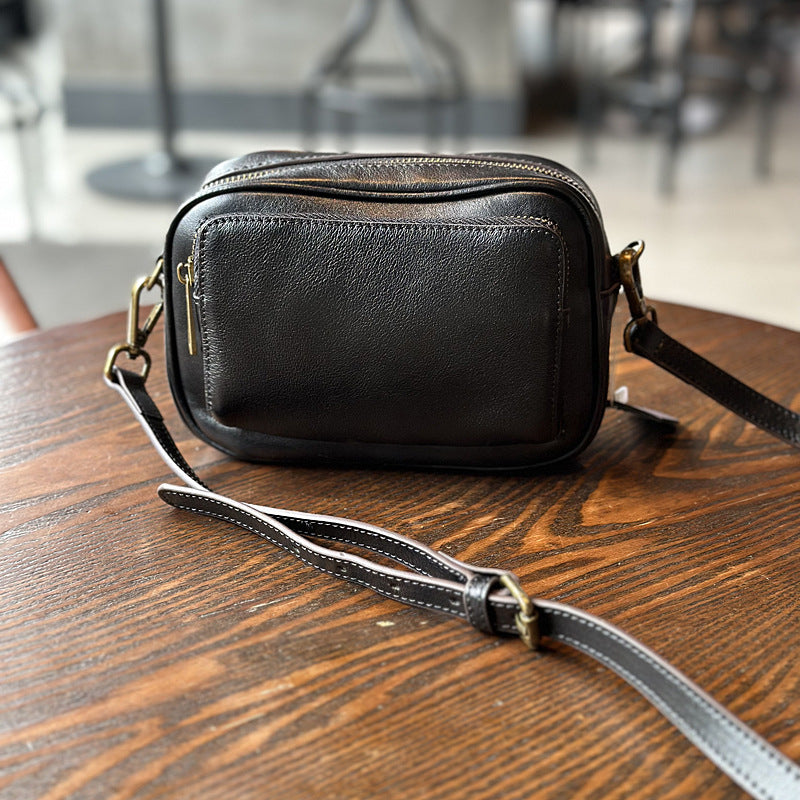Women's Fashion Leather Summer Cowhide Top Layer Small Square Bags