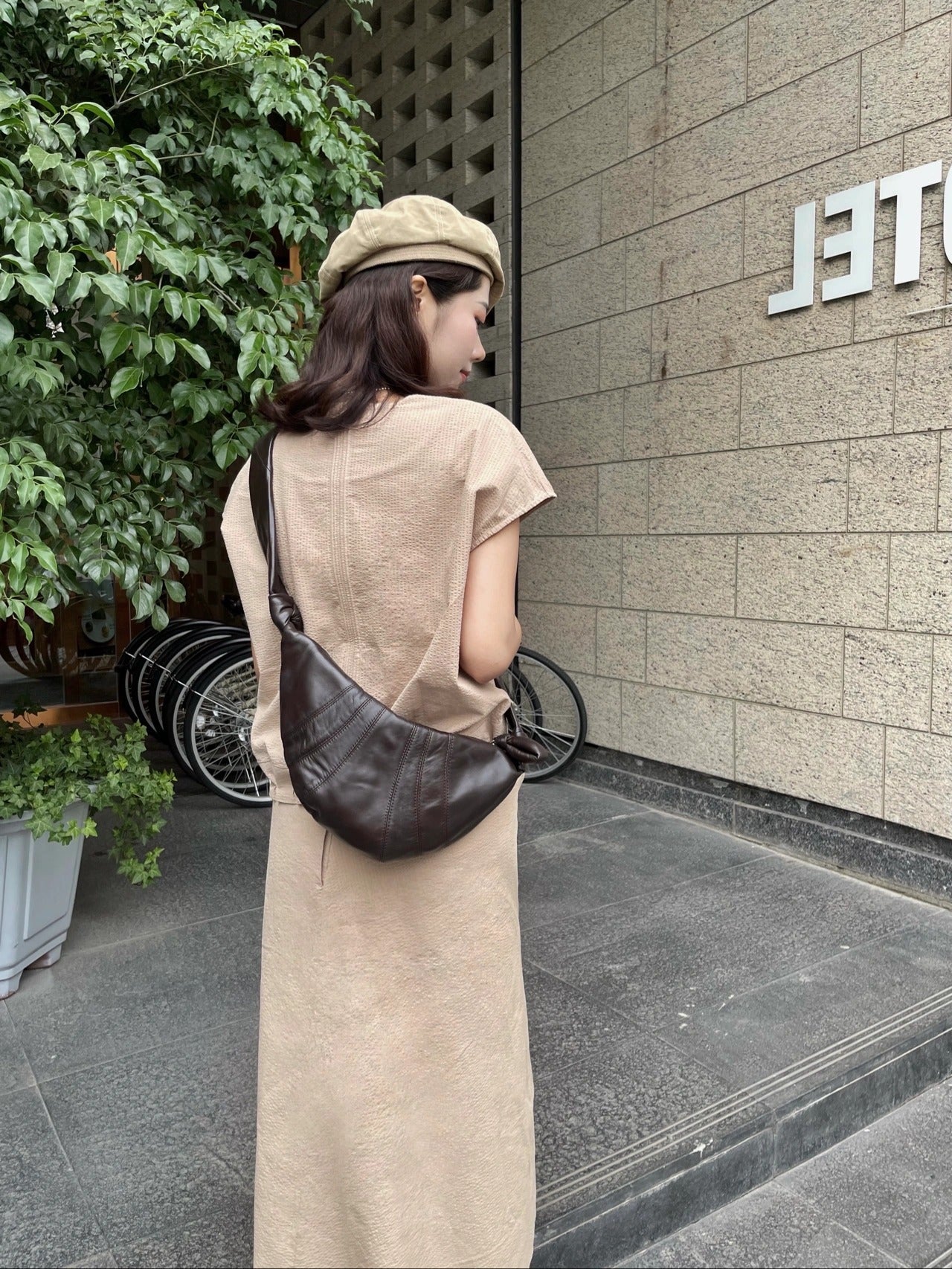 Croissant Soft Sheepskin Dumpling Genuine Leather Underarm Crossbody Bags