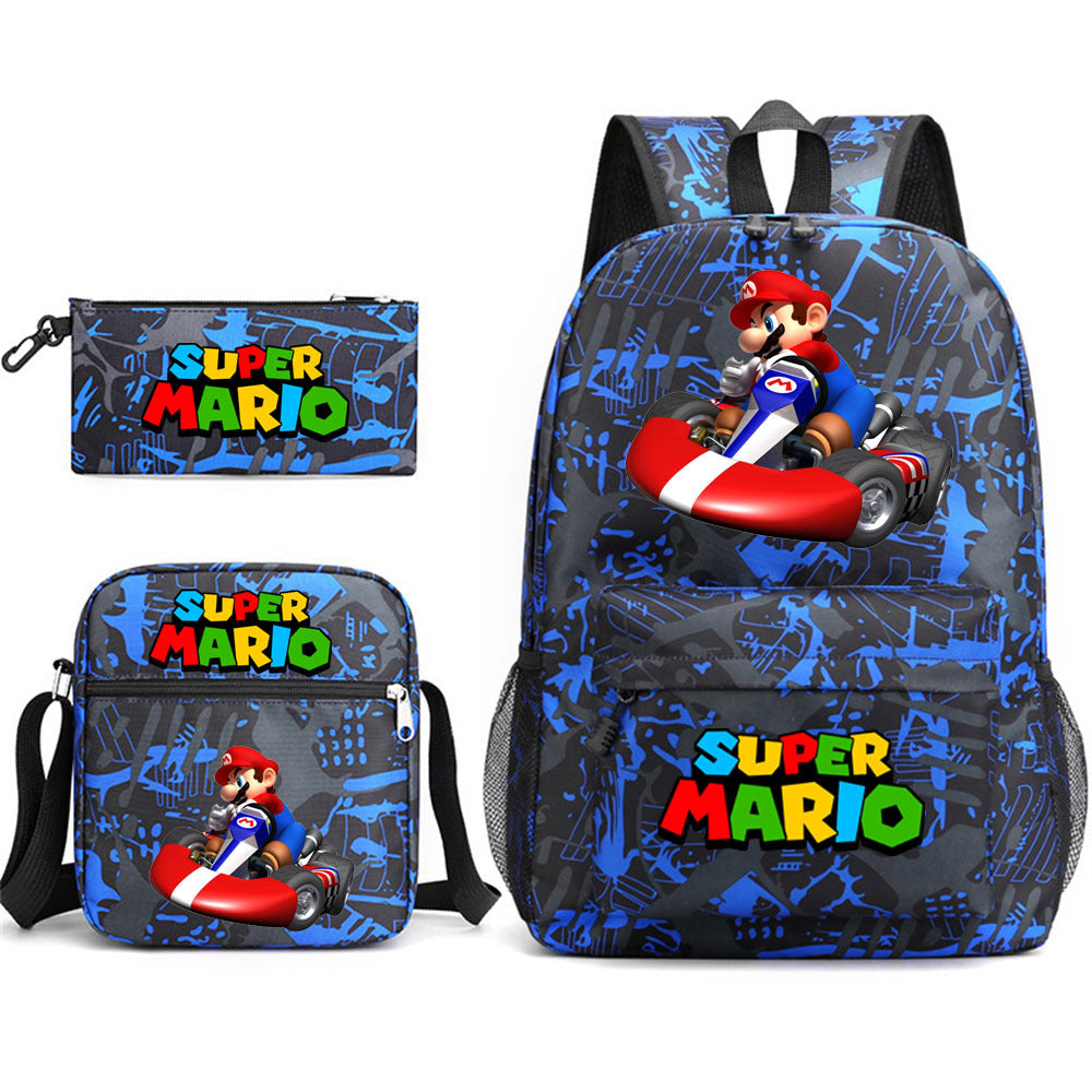 Game Mario Super Mary Three-piece Cartoon Middle School Students' Schoolbags