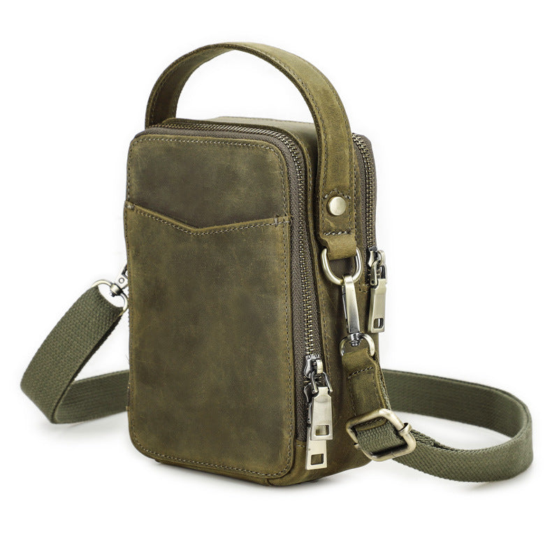 Men's Retro Crazy Horse Leather Niche Trendy Men's Messenger Bags