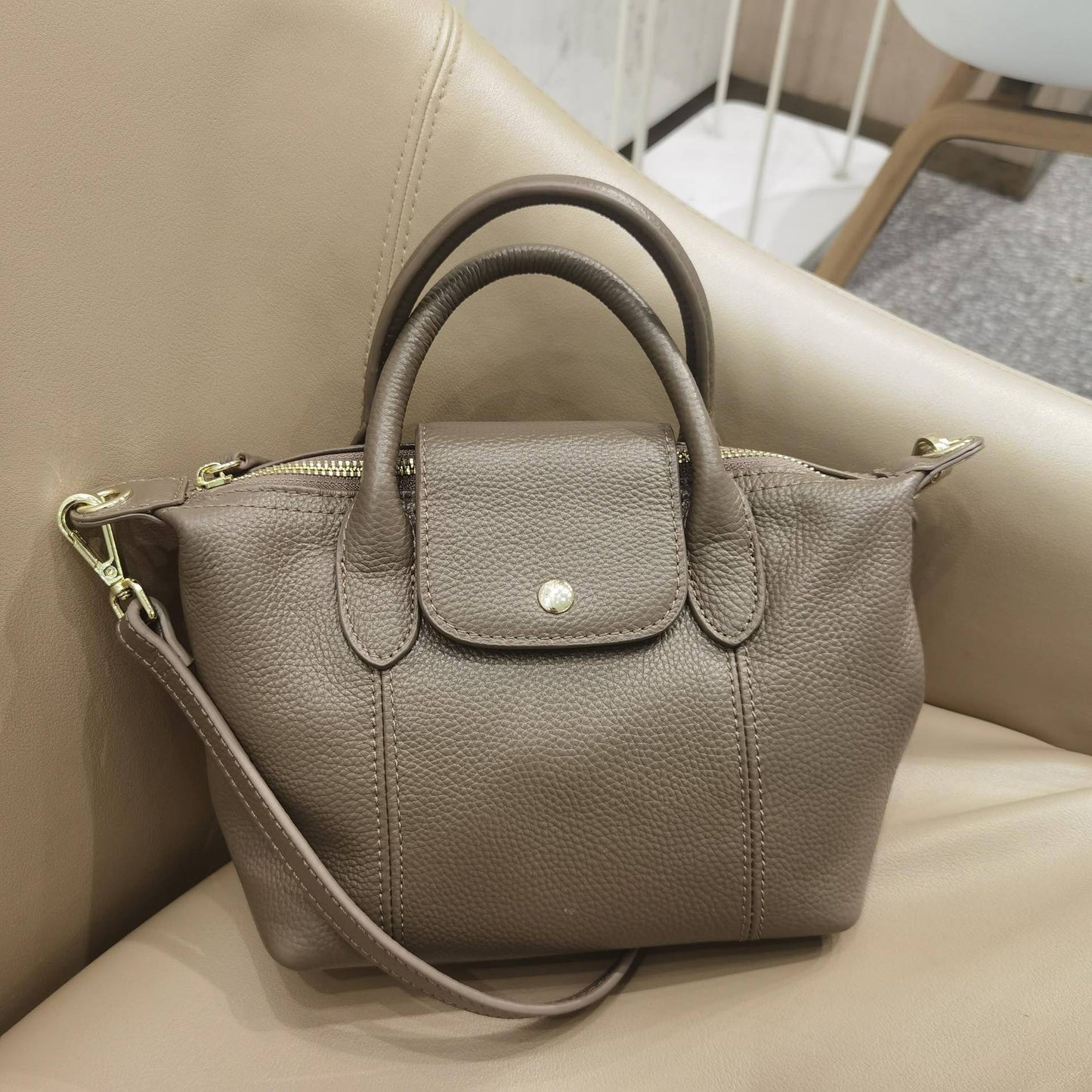 Women's Commute Soft Leather Dumpling Genuine Fashion Tote Bags