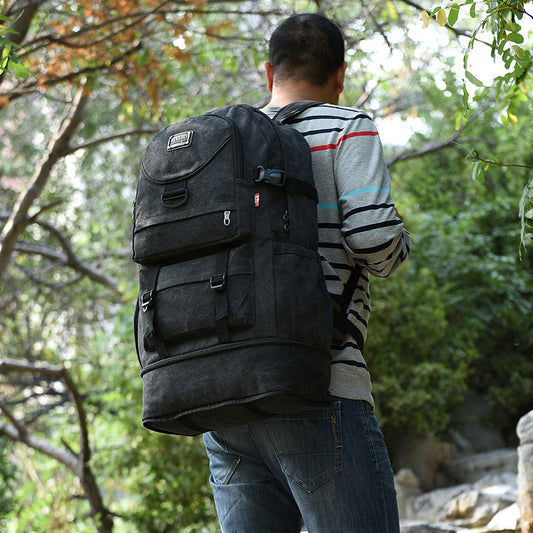 Women's & Men's & Large Capacity Thickened Canvas Climbing Backpacks