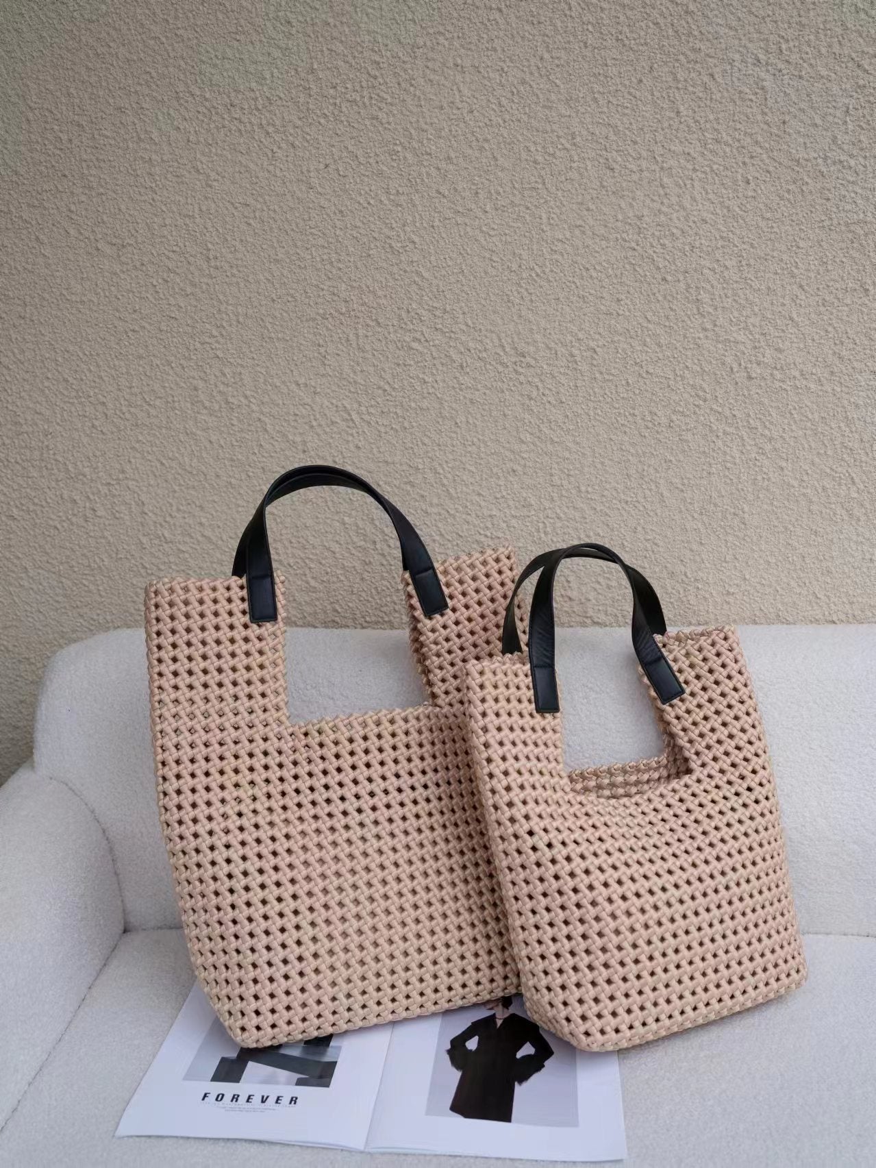 Luxury Hand-woven Silk Satin Windmill Knot Hollow Handbags