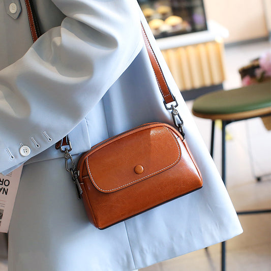 Women's Mother Style Genuine Leather Mobile High-grade Crossbody Bags