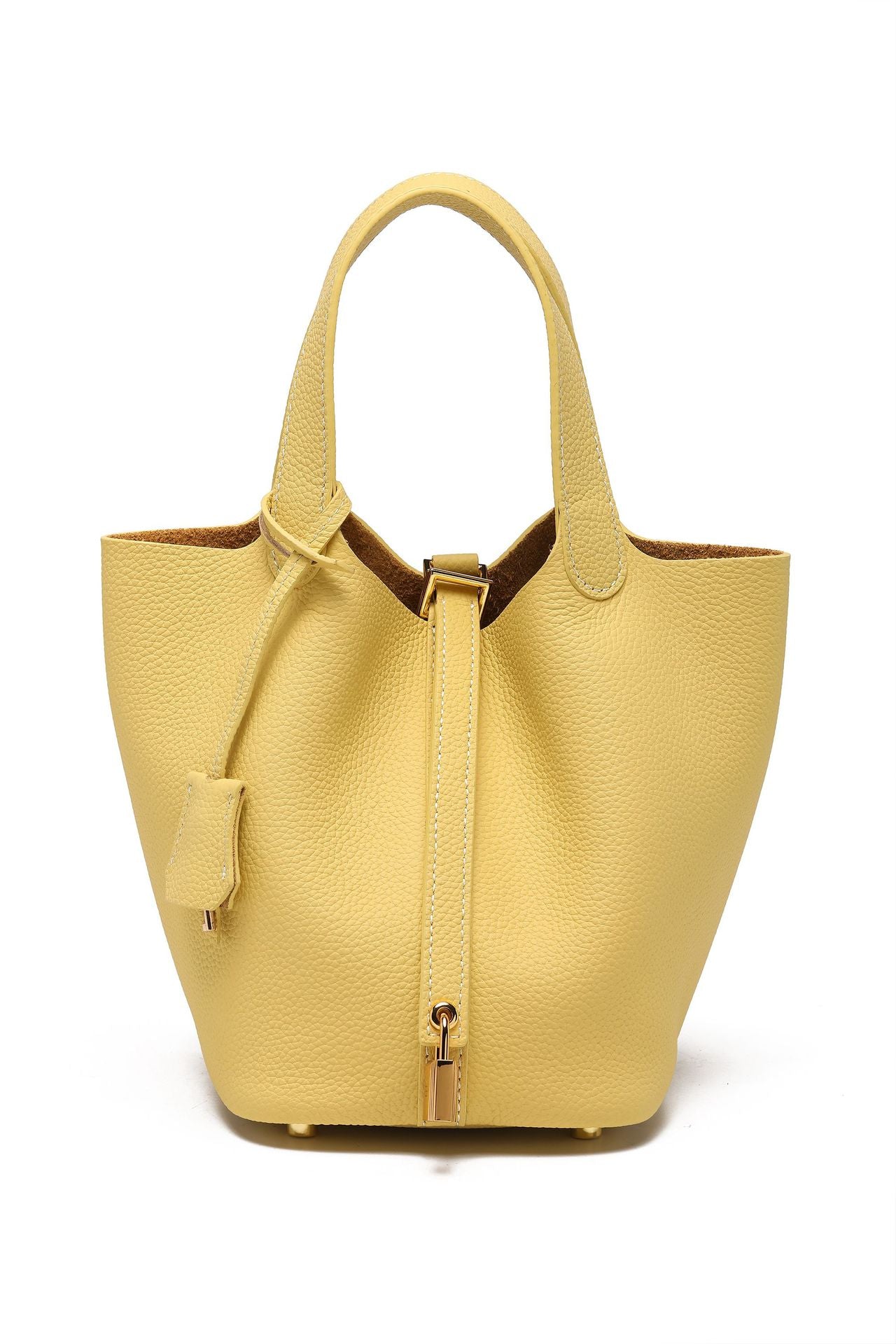 Women's High Quality Genuine Leather Vegetable Basket First Layer Cowhide Bucket Bags