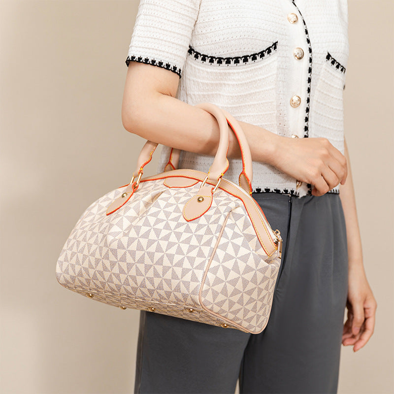 Women's Pleated Windmill Pattern Printed Shell High-grade Versatile Bags