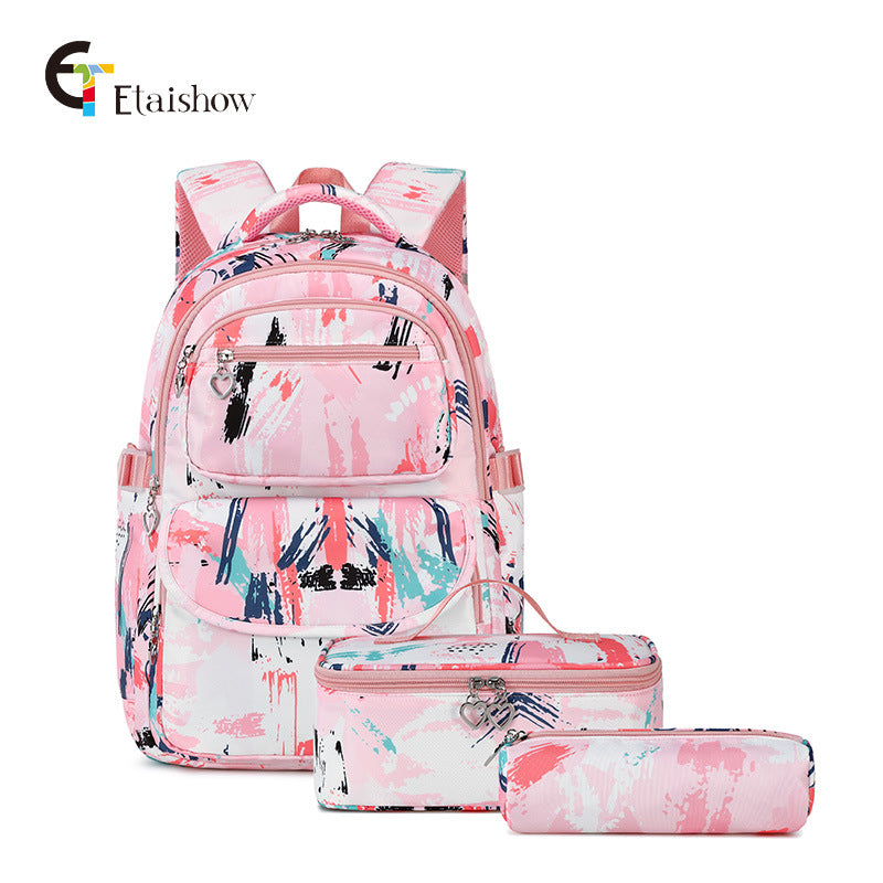 Comfortable Classy Cartoon Printing Primary Three-piece Elementary School Students' Schoolbags