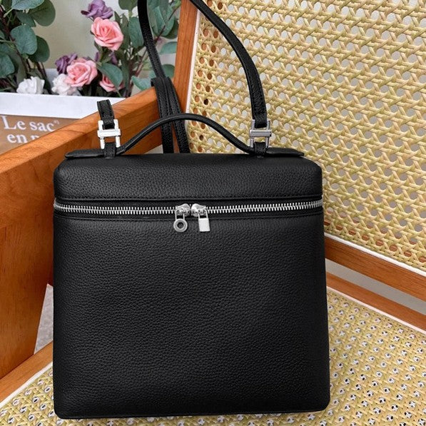 Women's Litchi Grain First Layer Cowhide Lunch Backpacks