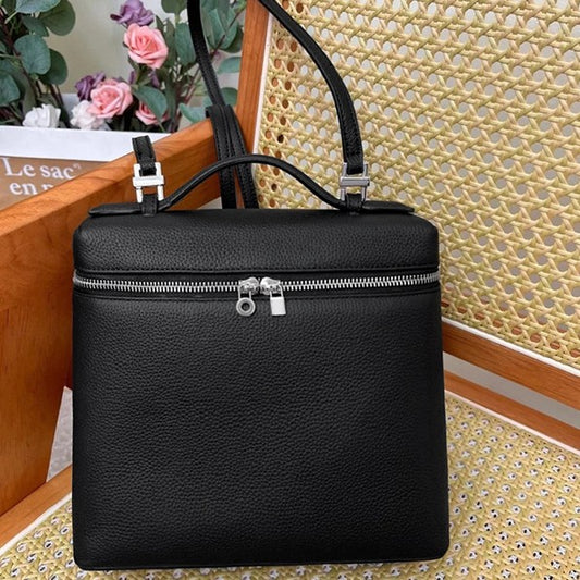 Women's Litchi Grain First Layer Cowhide Lunch Backpacks