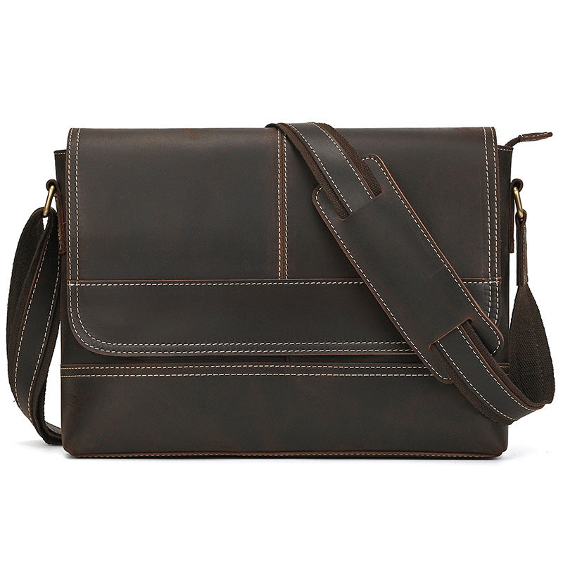 Men's Leather Top Layer Cowhide Genuine Flip Men's Briefcases