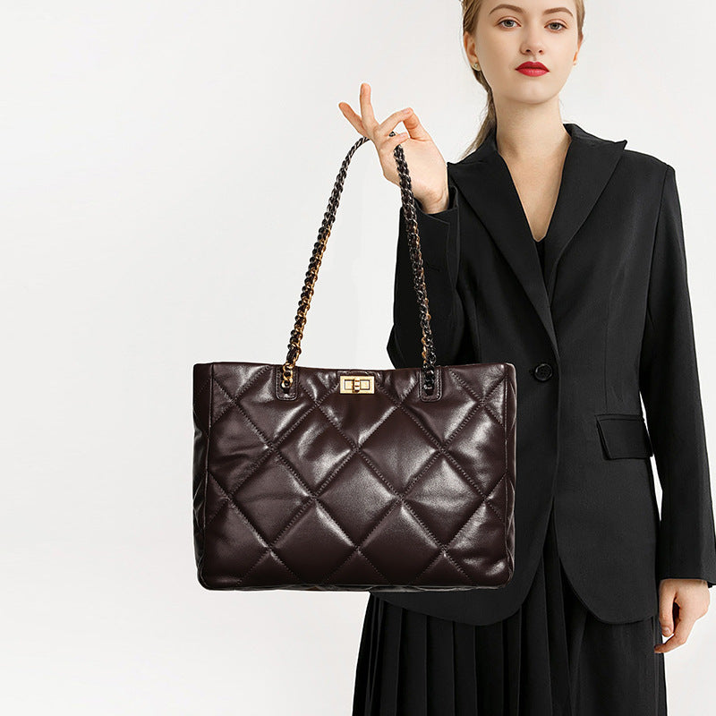 Women's Sheepskin Large Capacity Genuine Leather High-grade Tote Bags