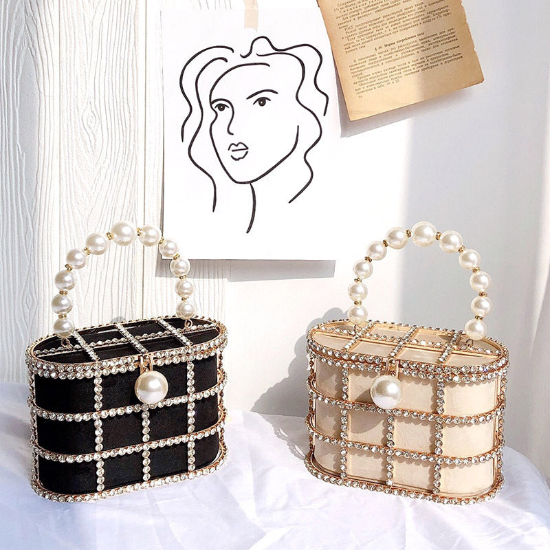 Women's Fashion Trends Basket Popular Pearl Diamond Bags