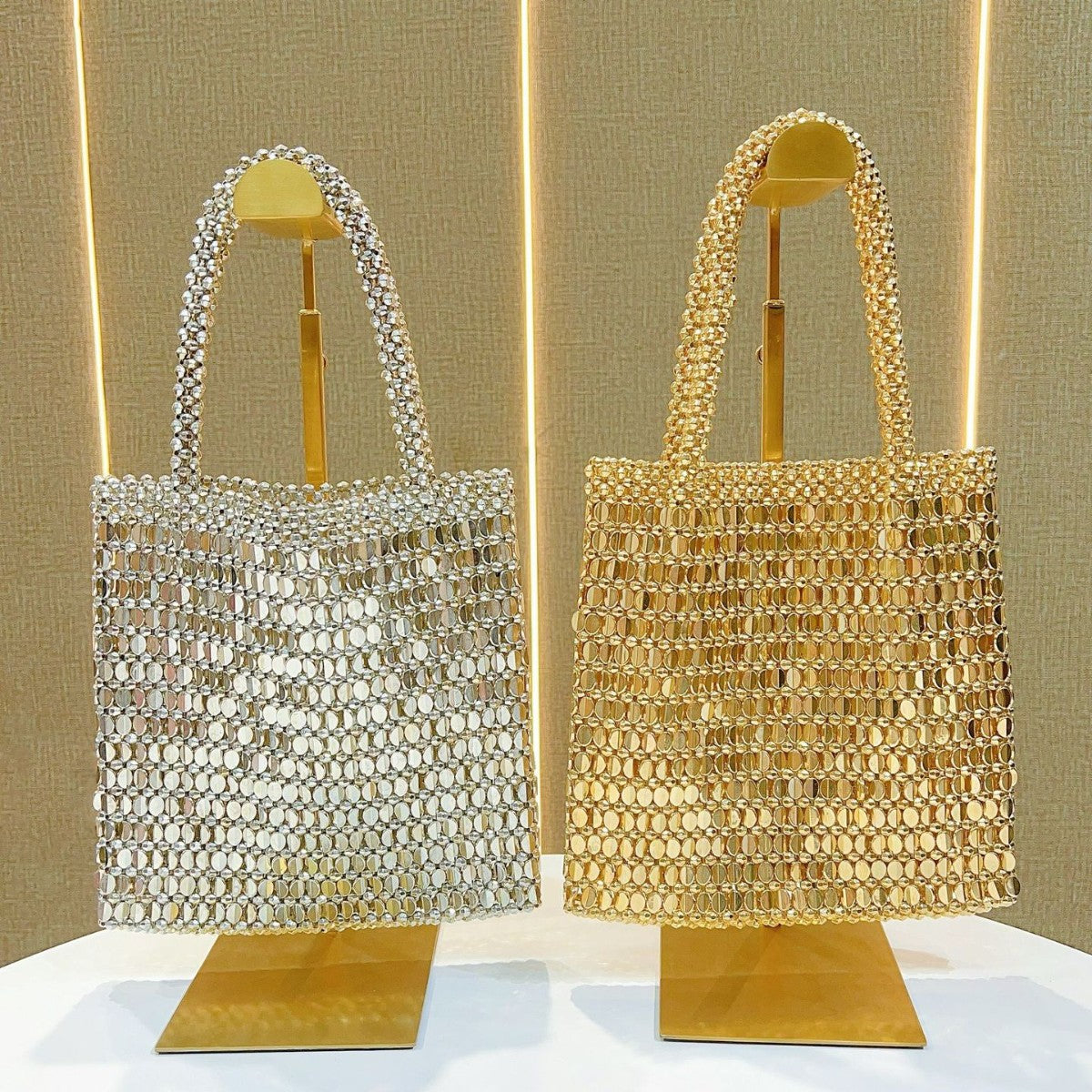 Metal Shiny Beaded Sequins Underarm Shopping Armpit Bags