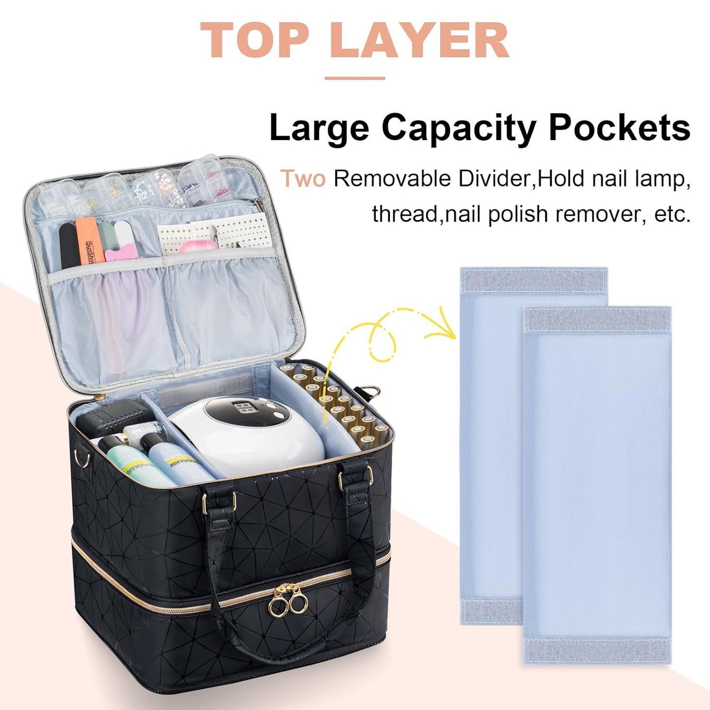 Portable High-grade Detachable Large Capacity Nail Polish Storage Can Cosmetic Bags