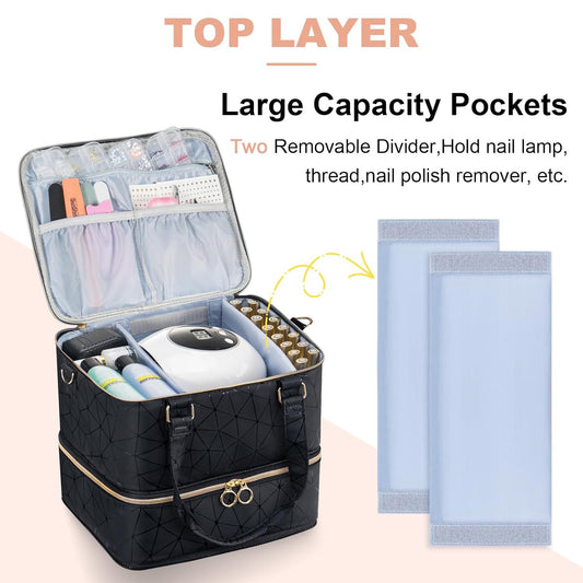 Portable High-grade Detachable Large Capacity Nail Polish Storage Can Cosmetic Bags
