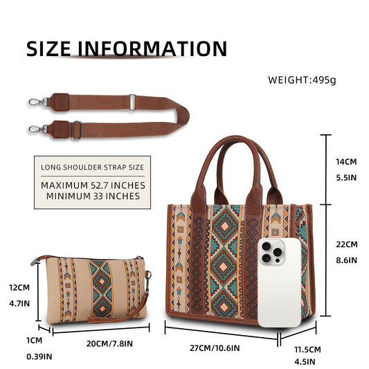 Women's Bohemian Personalized Rhombus Large Capacity Lion Tote Bags