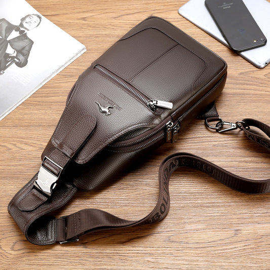 Men's Genuine Leather Cowhide Korean Fashion Men's Chest Bags