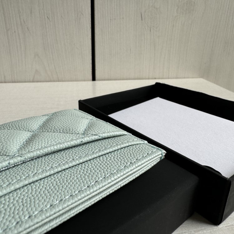 Caviar Pattern Cattlehide Lychee Ball Rhombic Card Holder