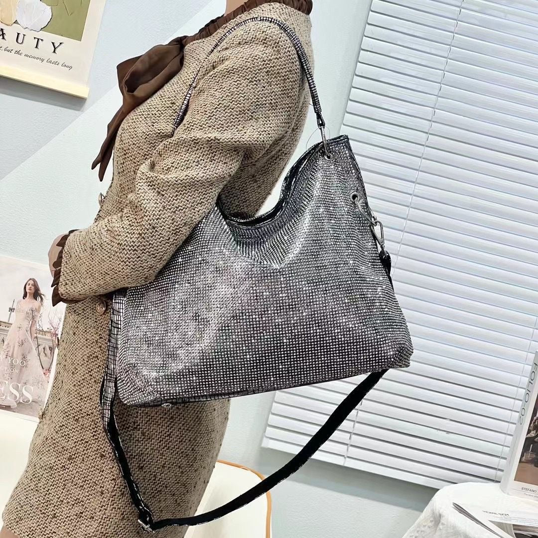 Women's Luxury Rhinestone Large Capacity Totes Portable Tote Bags