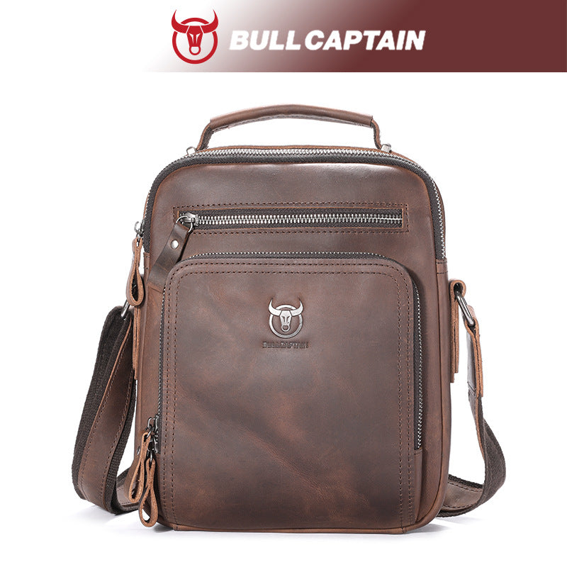 Men's Bull Captain Retro Crazy Horse Leather Bags