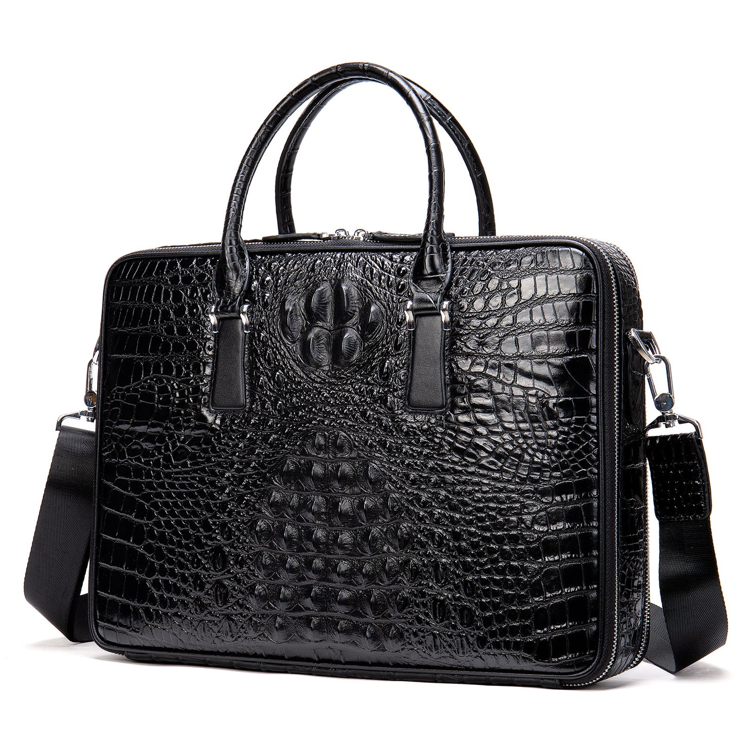 Men's Cowhide Leather Genuine Business Alligator Print Men's Briefcases