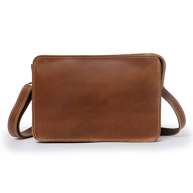 Men's Horse Leather Clutch Vintage First Layer Men's Shoulder Bags