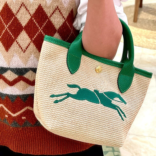 Women's Straw Woven Big Horse Summer Beach Tote Bags