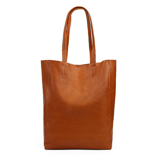 Women's Retro Leather Large Capacity Fashion Simple Tote Bags
