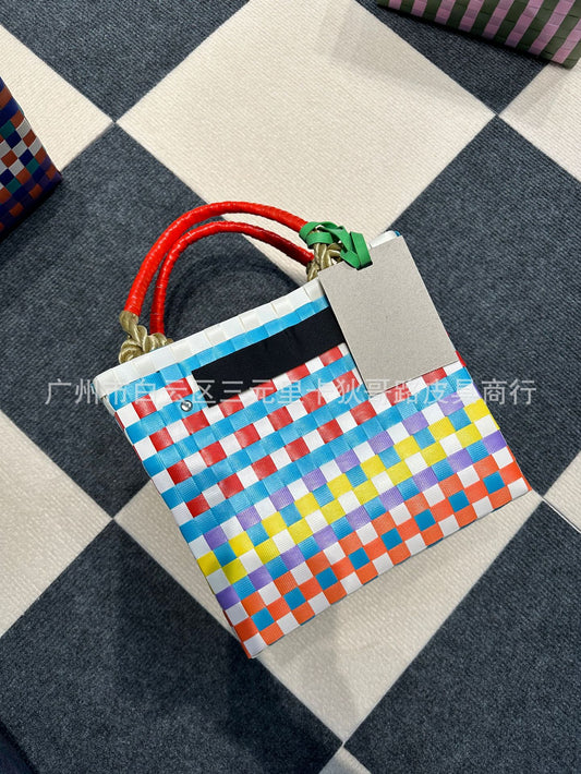 Vegetable Basket Hemp Rope Plastic Large Capacity Shopping Handbags
