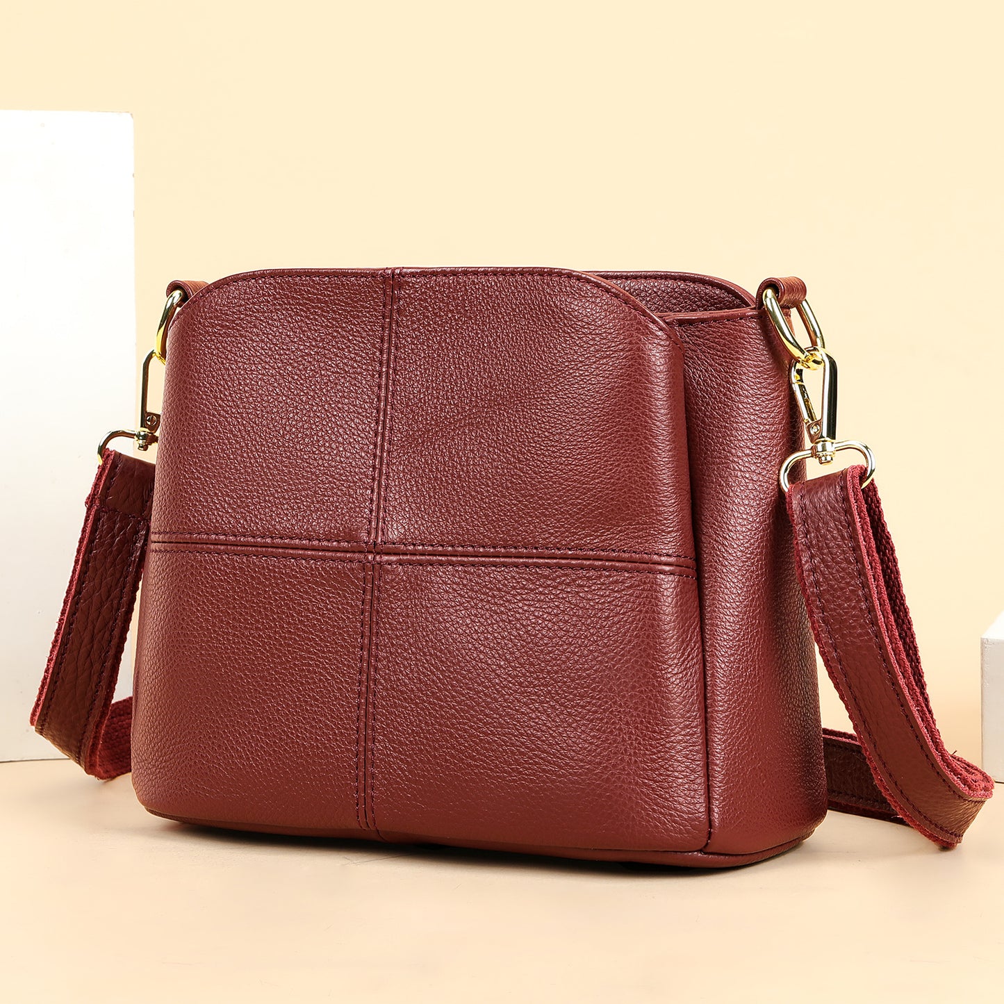 Women's Large Capacity Top Layer Cowhide Leather Crossbody Bags