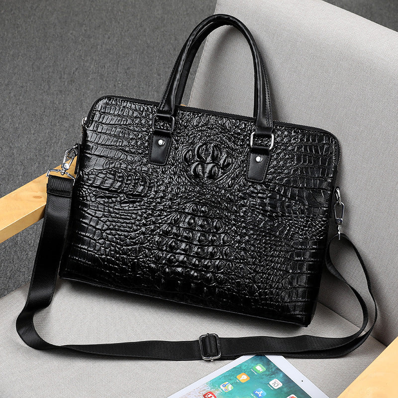 Men's Cowhide Leather Business Large Capacity Genuine Bags