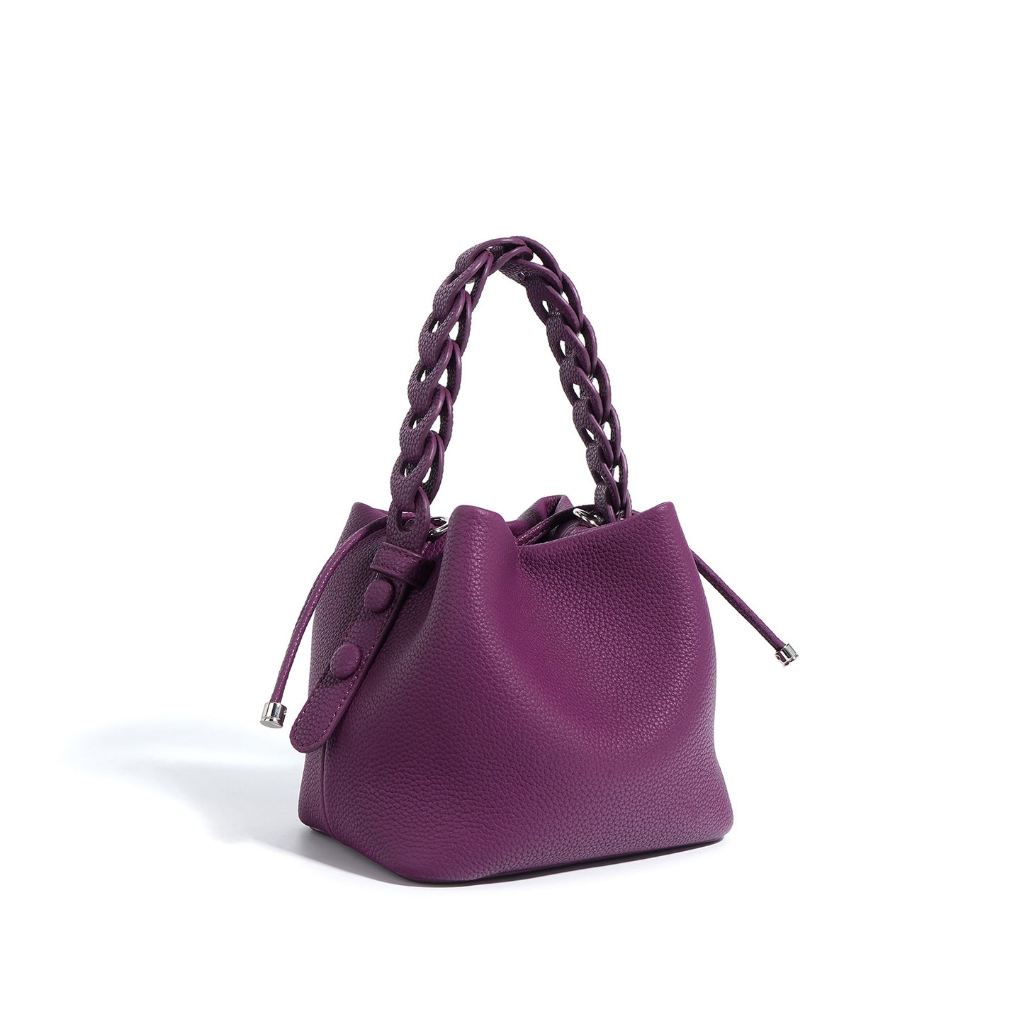 Top Layer Cowhide Autumn Textured Genuine Leather Bucket Bags