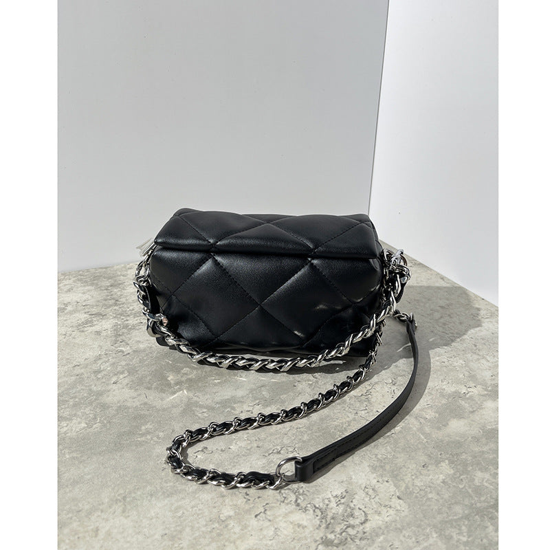 Women's Genuine Leather Fashion Rhombic Chain Niche Shoulder Bags