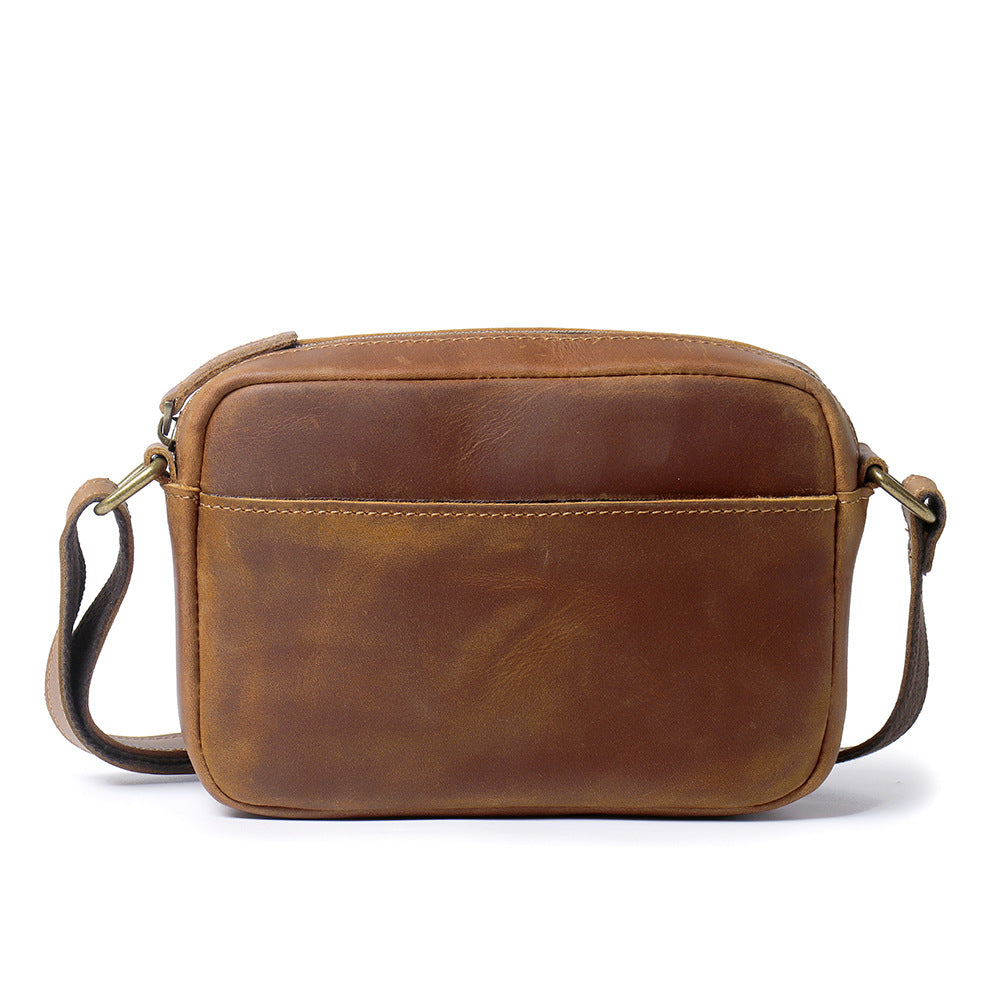 Men's Crazy Horse Leather Retro Simple First Bags