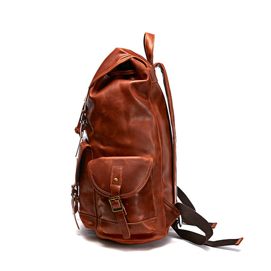 Men's First Layer Cowhide Genuine Leather Business Backpacks