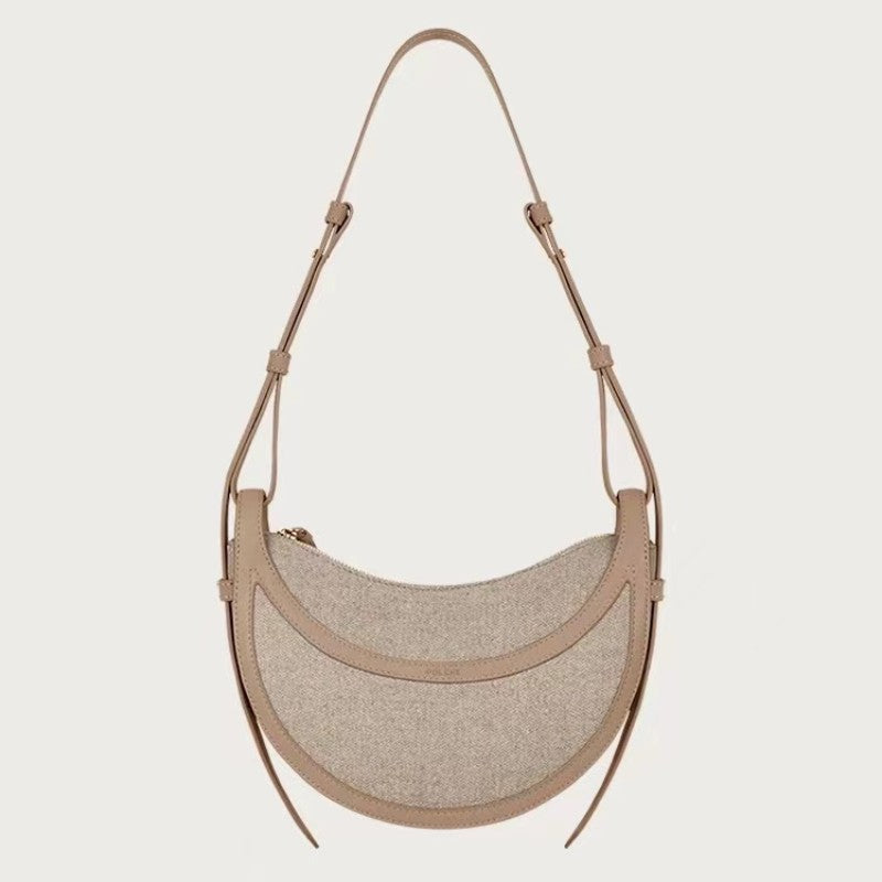 Knitted Stitching Canvas Minority Underarm Simple Crossbody Bags