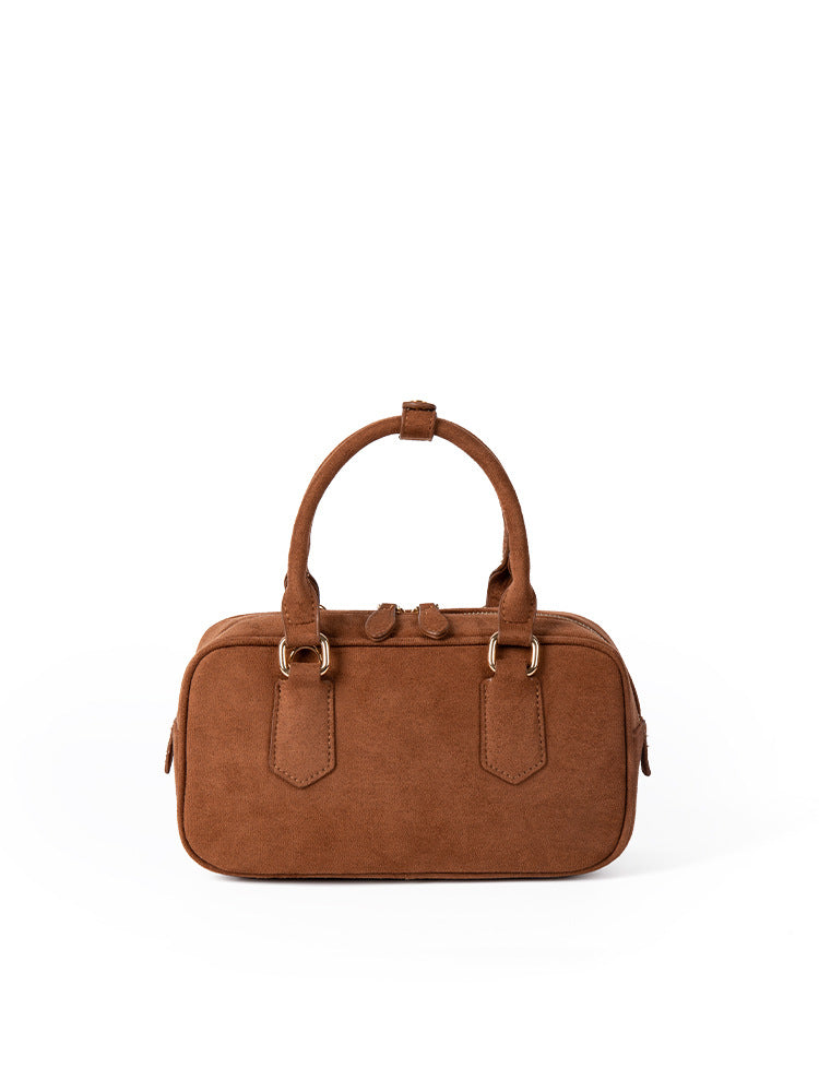 Women's Soft Trendy Retro Suede Portable For Small Square Bags
