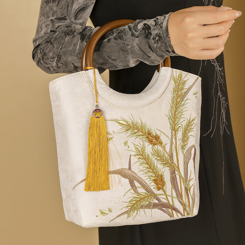 Wooden Ancient Style Cheongsam Banquet National Handbags