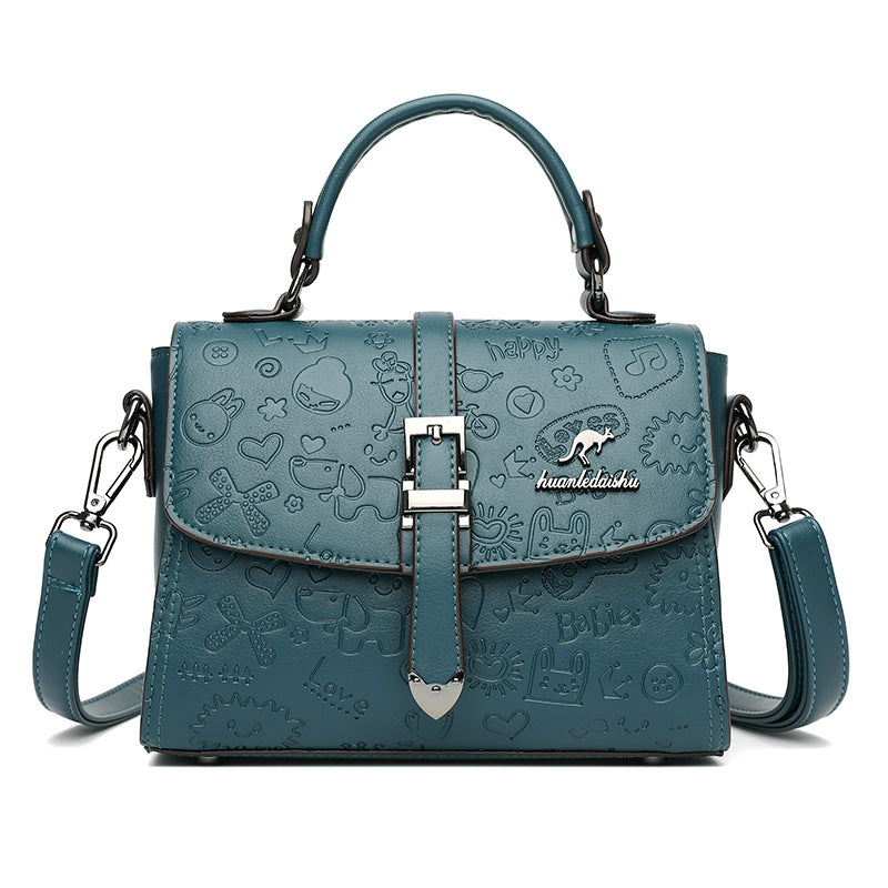 Soft Double Joint Blue Denis Kangaroo Handbags