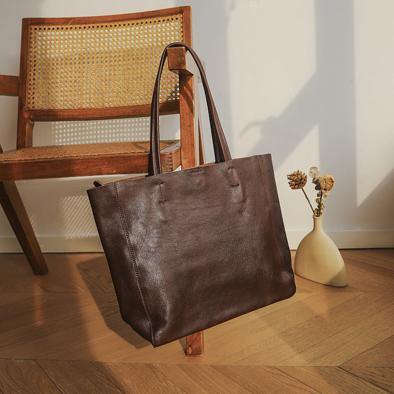Women's Literary Retro Soft Surface Commuter First Tote Bags
