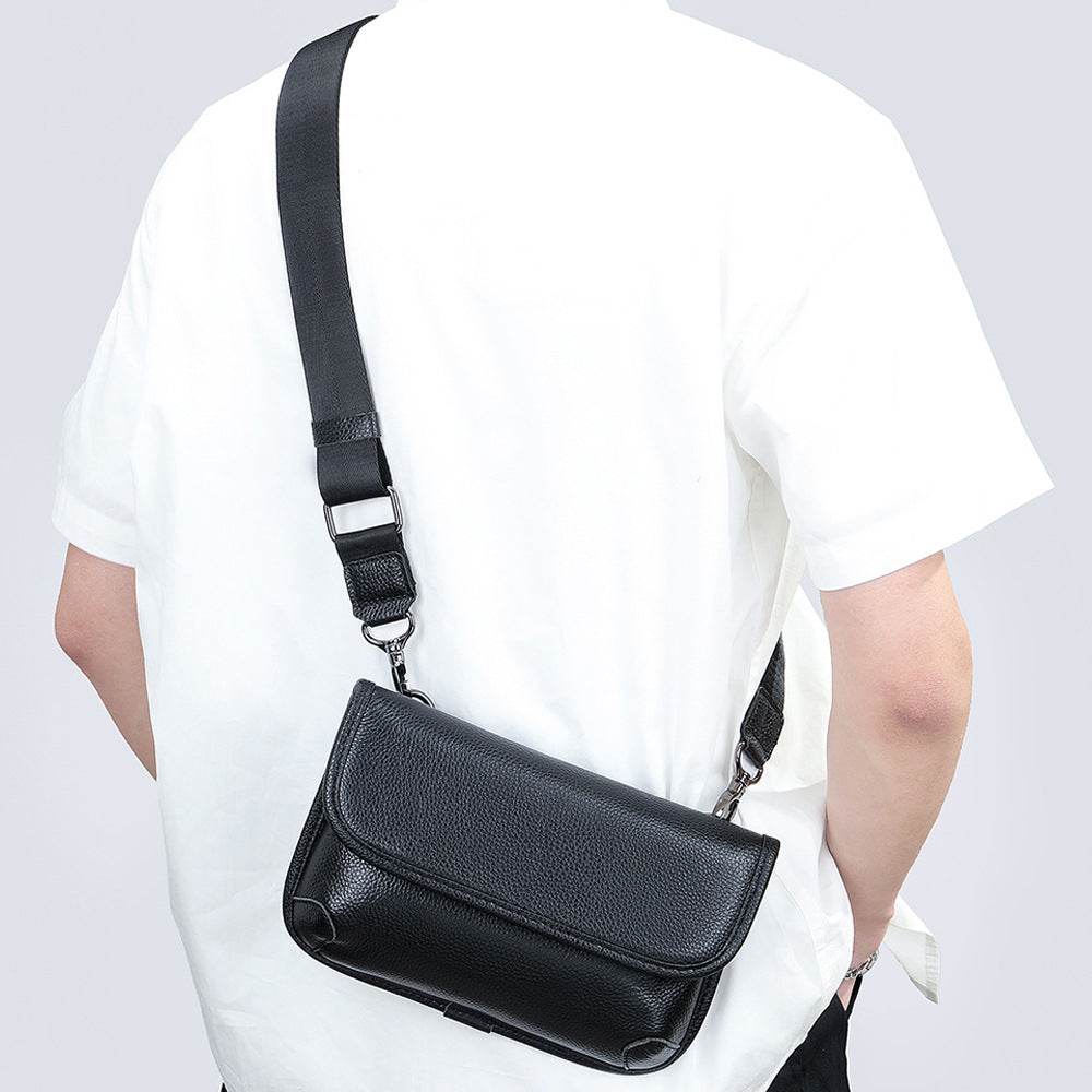 Men's Fashion Leather Trendy Cool Cowhide Men's Messenger Bags